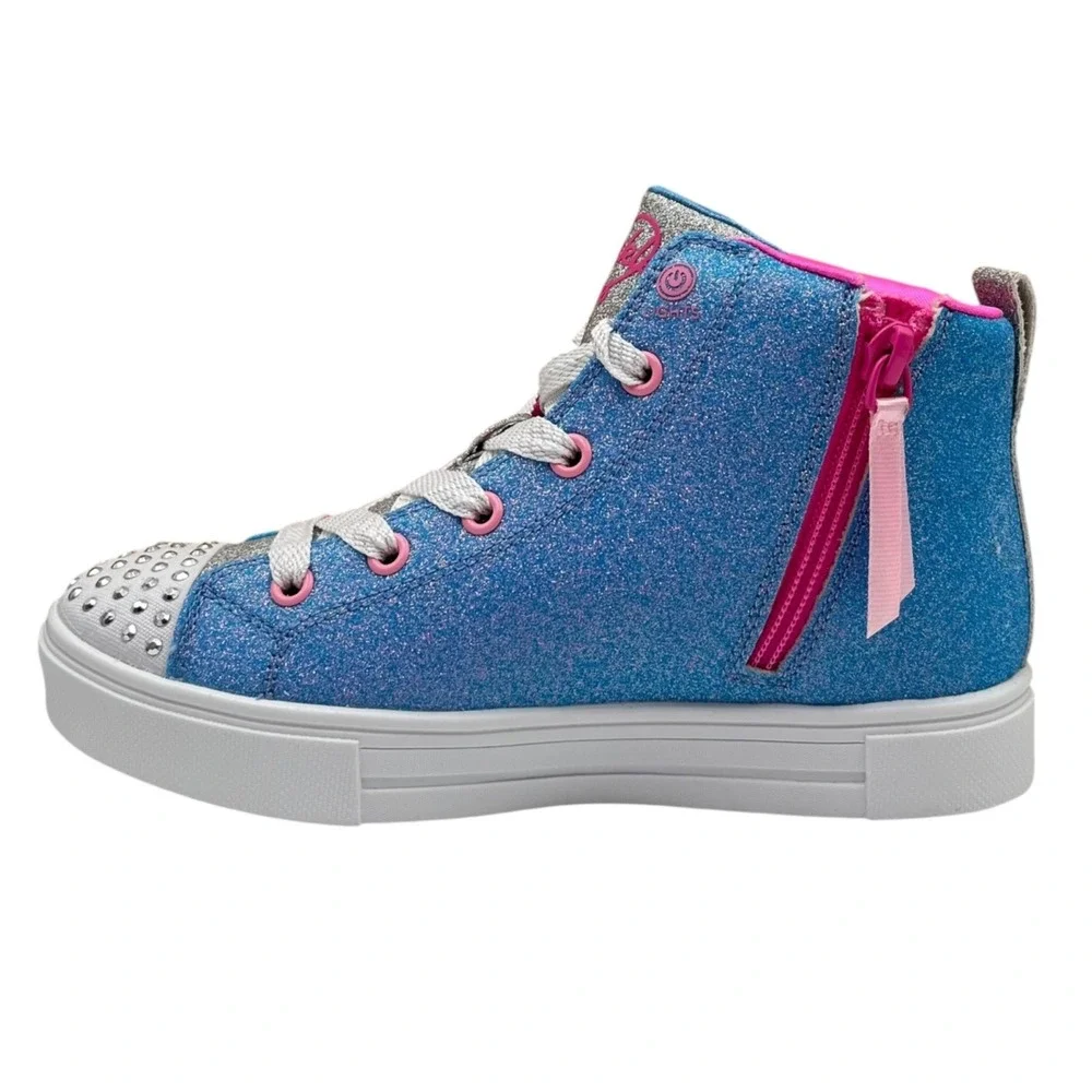 Skechers Youth Big Girl's Twinkle Toes High Top Sneakers Size 3 Rainbow Light-Up